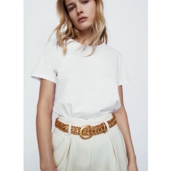 Zara gold chain link belt main image 8